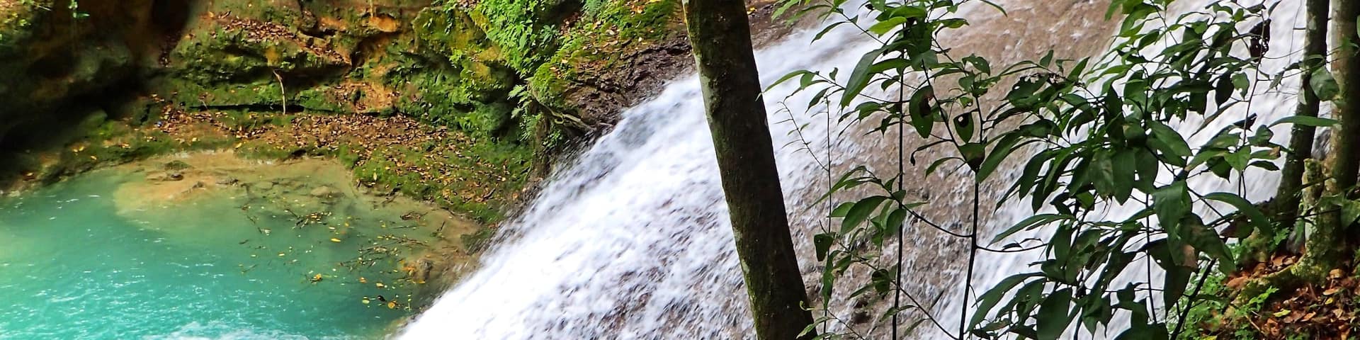 Better than Dunns River Falls. Rope swings, jump off the falls into amazing turquoise blue water. Far fewer people
