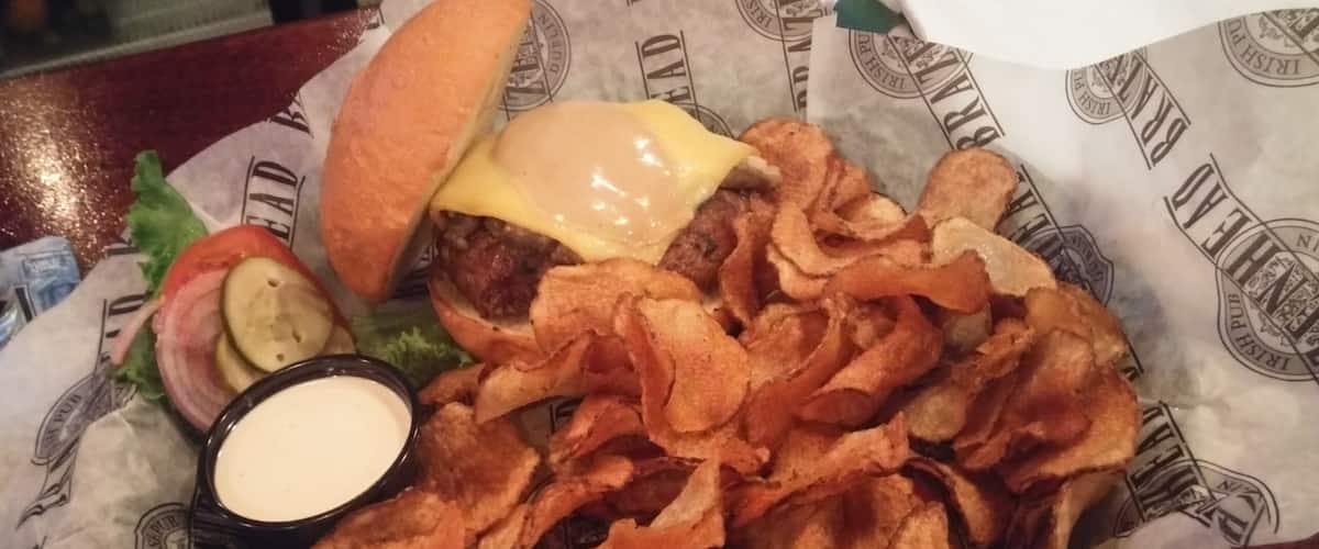 Bourbon barrel mushroom burger with smoked gouda and pub mayo.