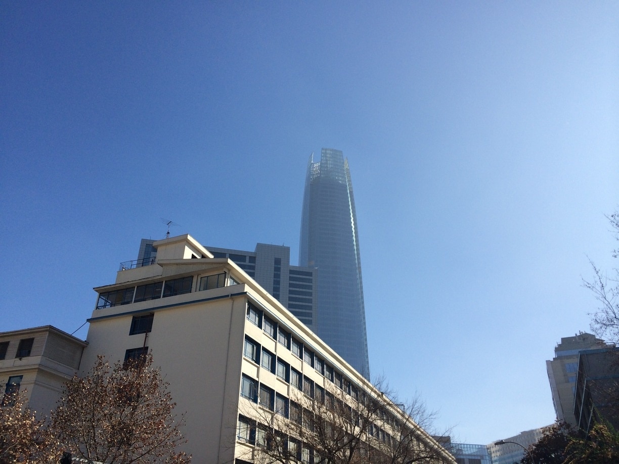 A bit too smoggy for a great shot but it is indeed the tallest building in chile. 