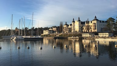 Just south of Stockholm is Saltsjobaden and at the end of the peninsula is the old Grand Hotel. Beautiful walk in winter around the beach and quaint harbor. Must be doubly fun in summer!