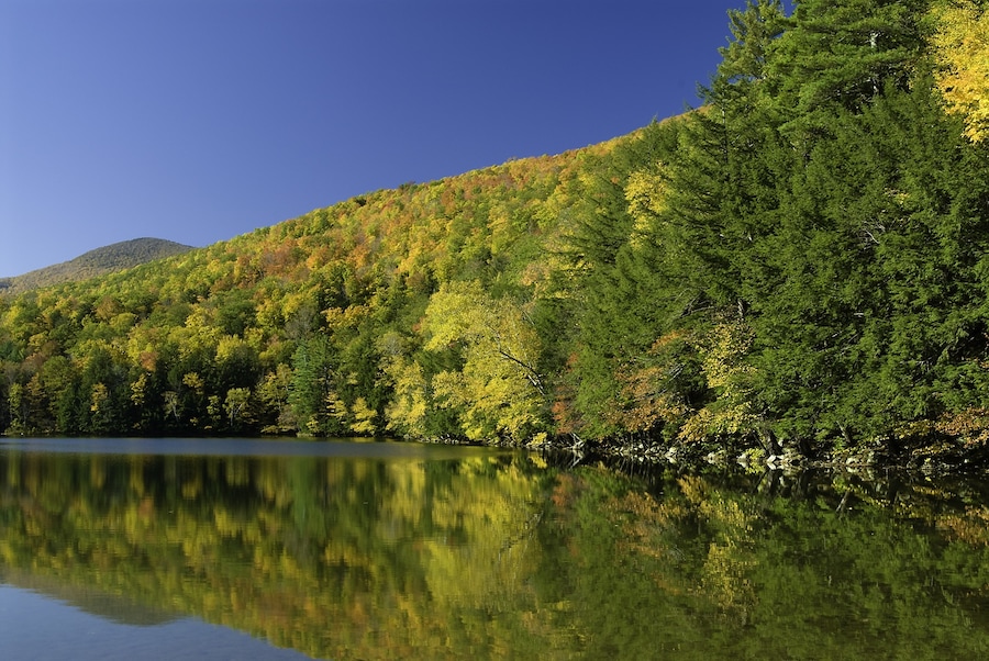 Just off US7 north of Manchester, VT, Emerald Lake is a great place to photograph fall colors.