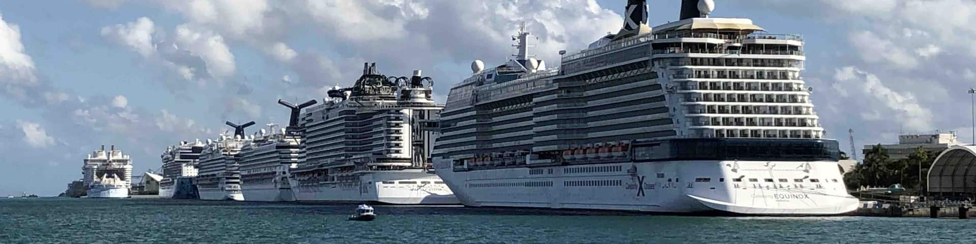 Toured the Port of Miami with seven cruisers docked today.   Currently the largest in the world, Symphony of Seas was preparing for its next excursion.