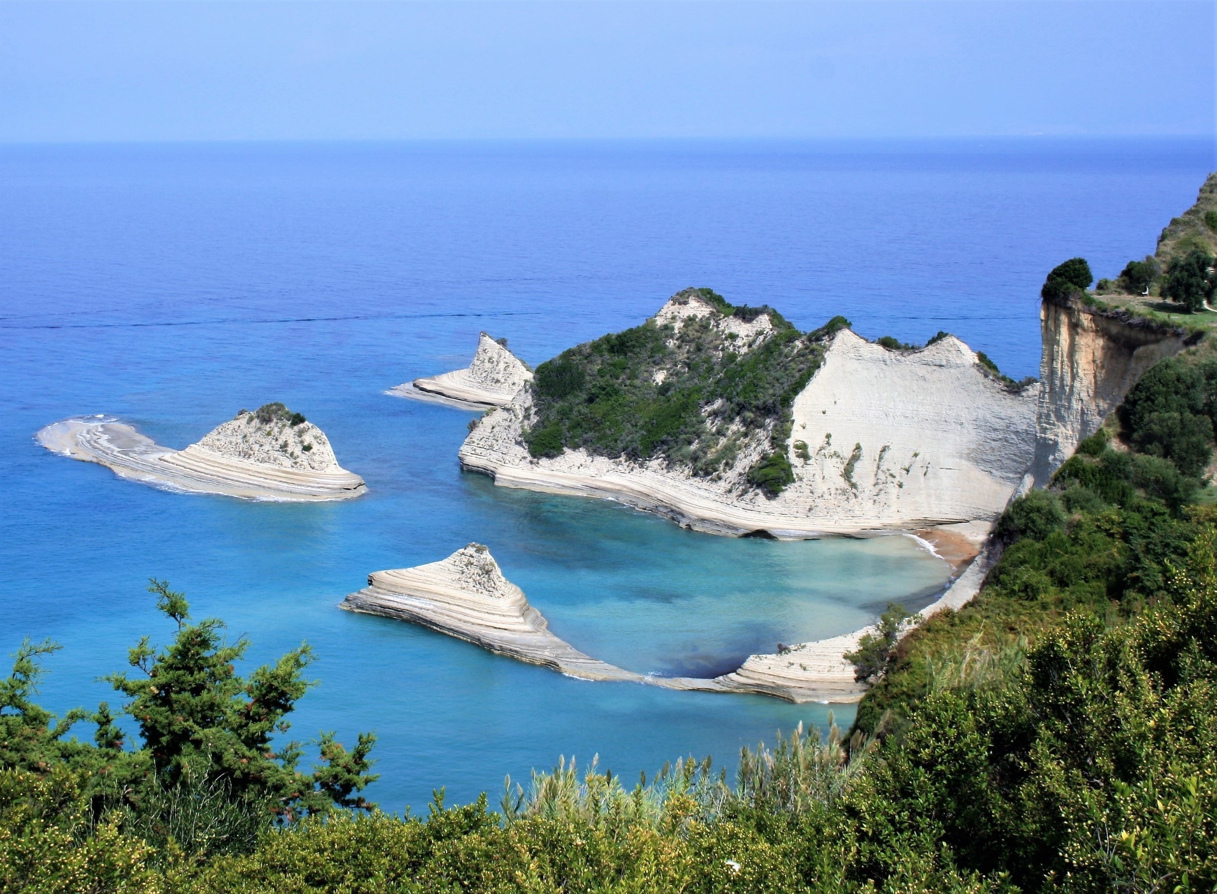 Overlooking Cap Sidari in the north of the island Corfu #bestbeaches in #europe