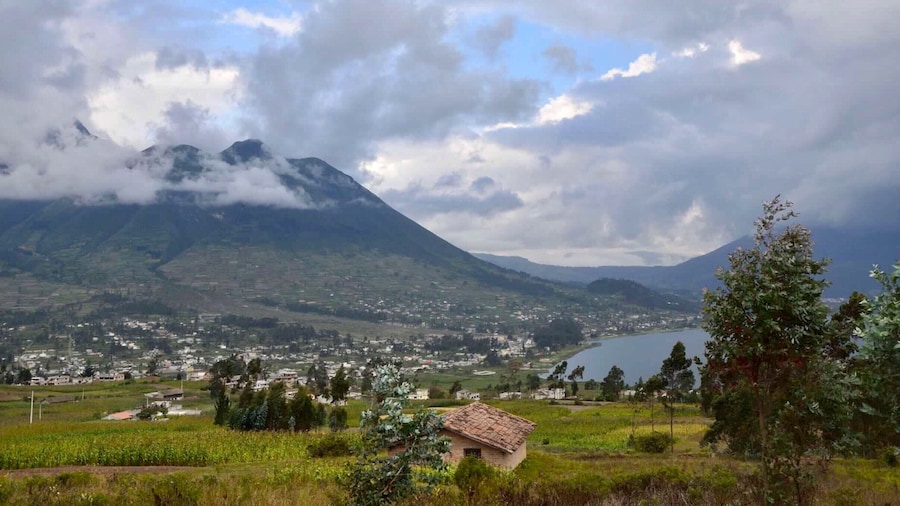El Lechero is a sacred tree with beautiful views of the San Pablo Lake and 2 volcanoes: Imbabura and Cotocachi. We stopped to see the tree, but were more interested in the view! #mountains