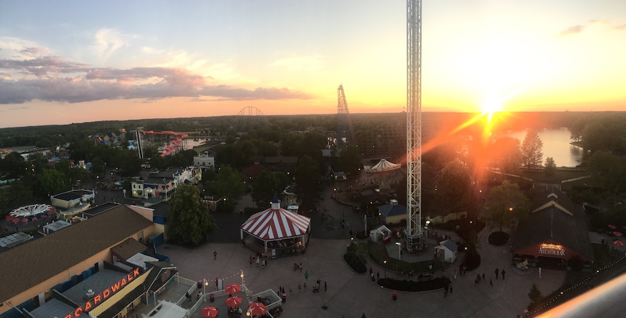 sunset view from atop the big wheel, worth the wait.
