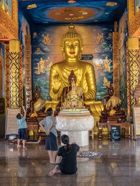 The Buddha more than 500 years old is named “Phra Chao Saen Suk”.  It is the principal Buddha of Wat Pong Sunan located in Phrae, Thailand.

Once an abandoned temple call Wat Pong Sunak, in 1929 is was renovated and a new shrine hall built.  It was renamed Wat Pong Sunan after Luang Phong Phibun and Chao Sunanta who supported the renovations.

In the grounds outside is a large turtle, a multi-spired chedi and a reclining Buddha.