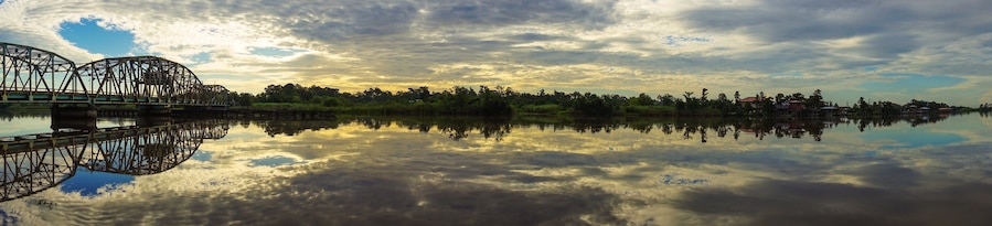 East Pearl River Bridge at sunrise