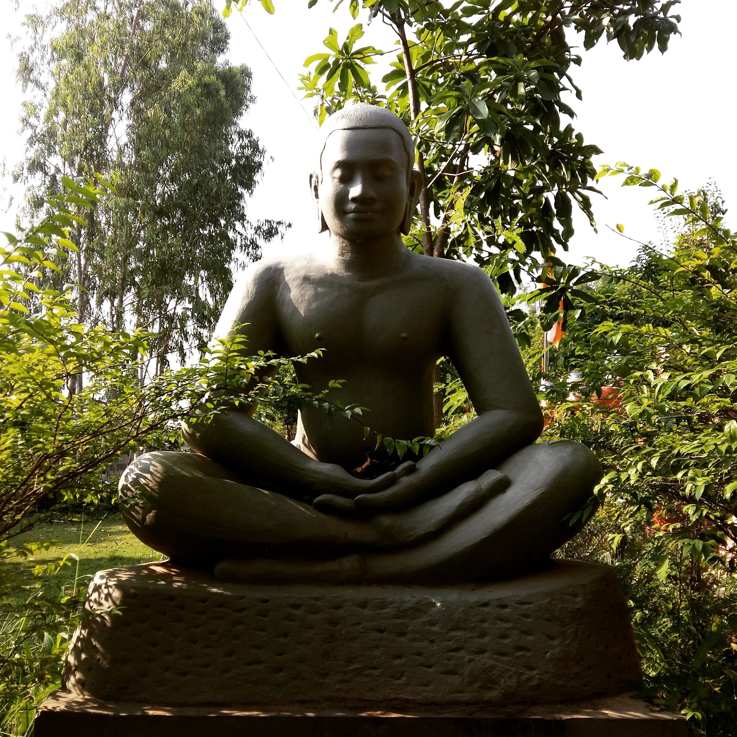Seated within vihara of Wat Bo 