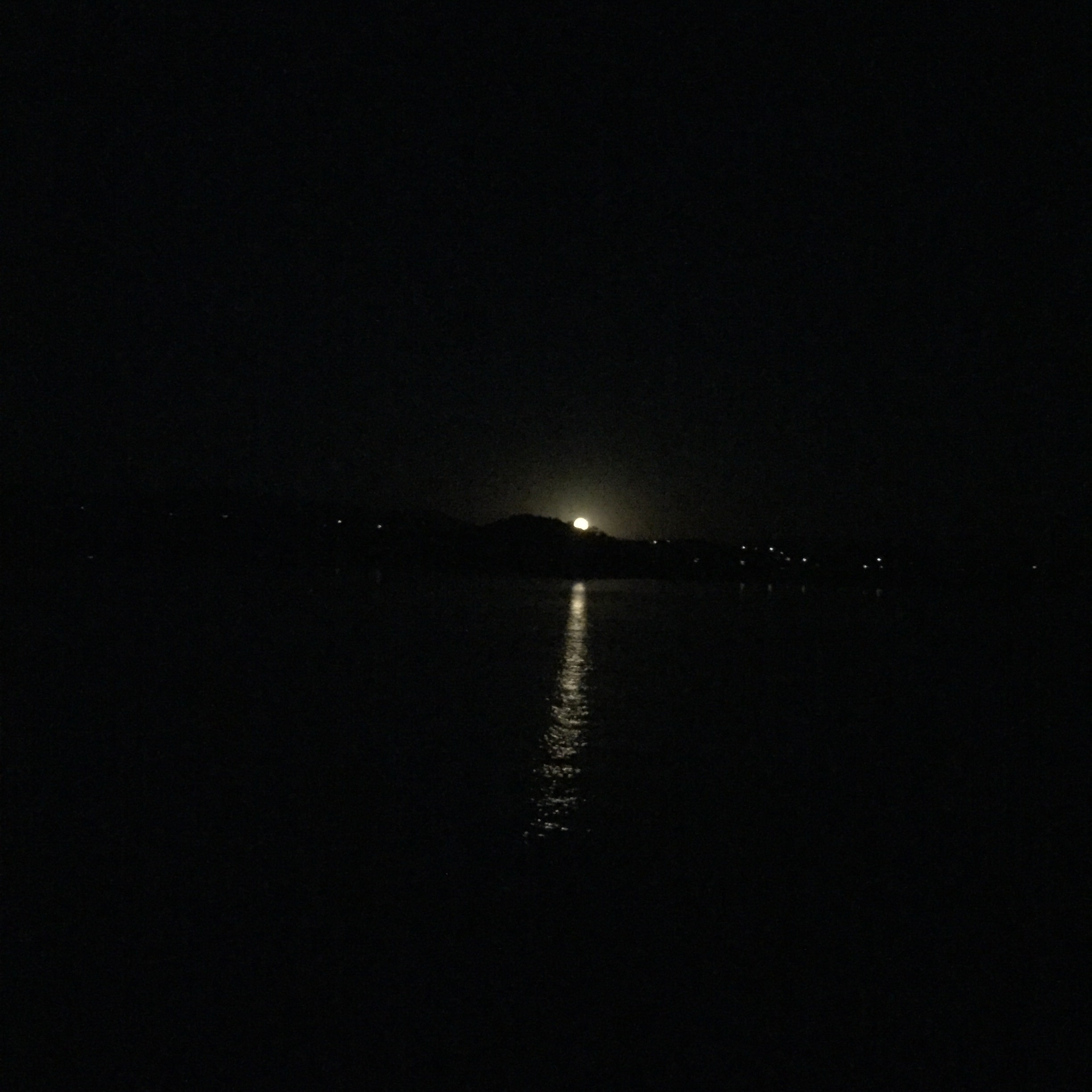 Moonrise on the lake. 
