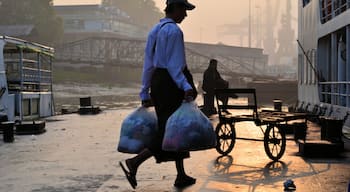 Sunrise over the commuter boats in Yangon's main harbour is stunning.