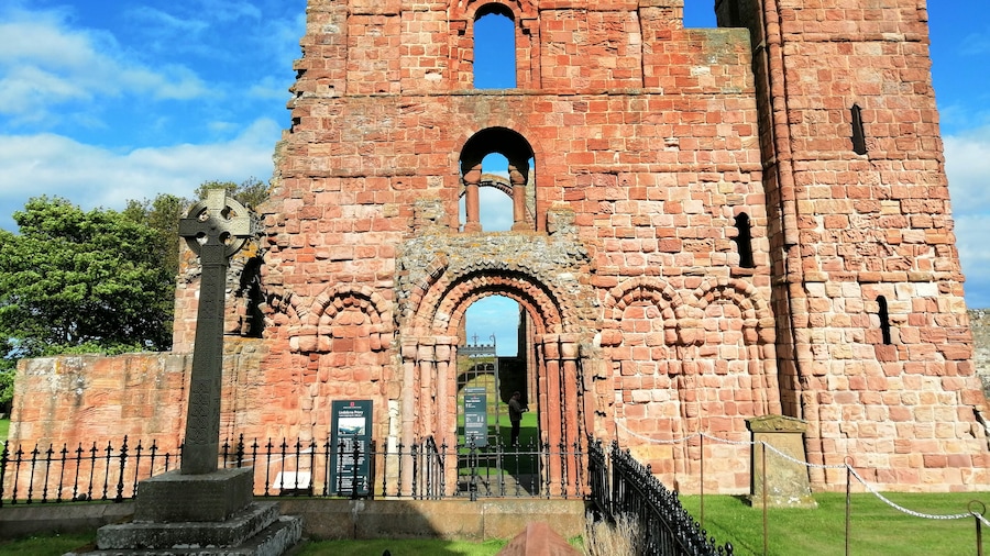 The grounds of Lindisfarne Priory are beautiful