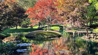 Gibbs Gardens Georgia, reflecting pond, perfect time for colors!