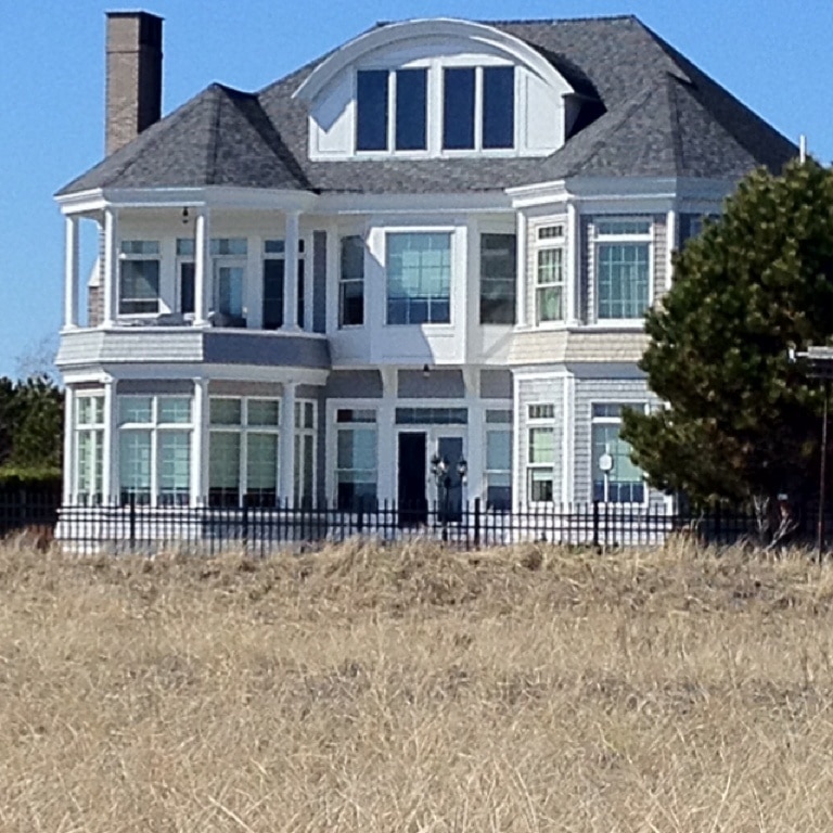 Oh to be rich and live on the beach, this is one of many on the beaches of Maine