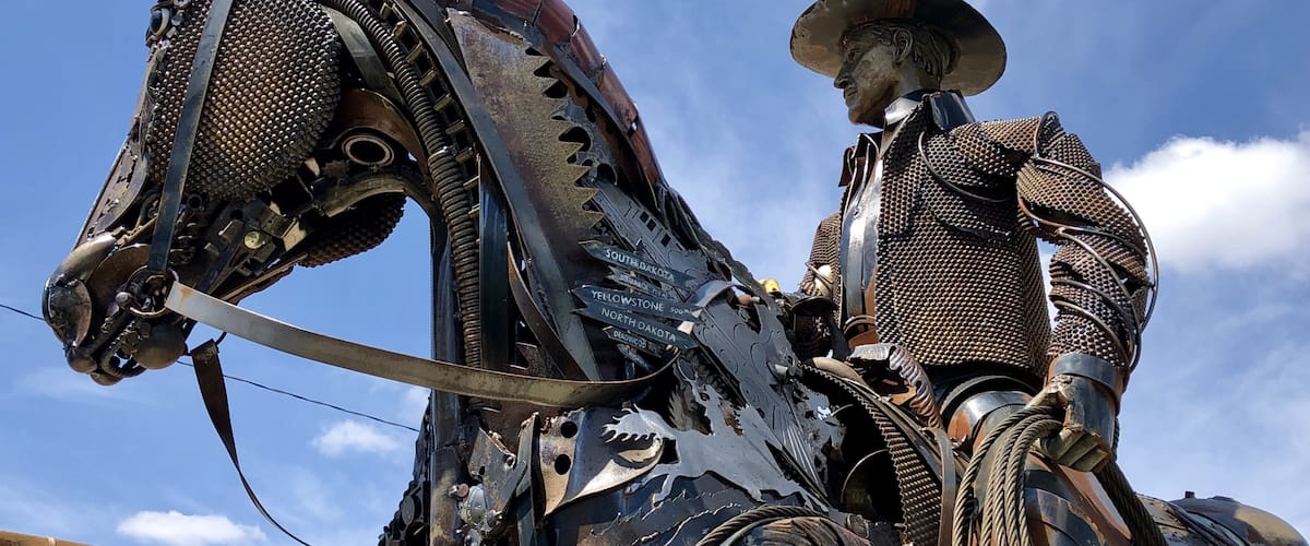 In Lemmon, SD, there lives a very talented metal artist named John Lopez. His metal artwork sculptures are just unbelievable. The details are too numerous to fully capture with the camera. His studio is a great stop as you journey through the beautiful state of SD.