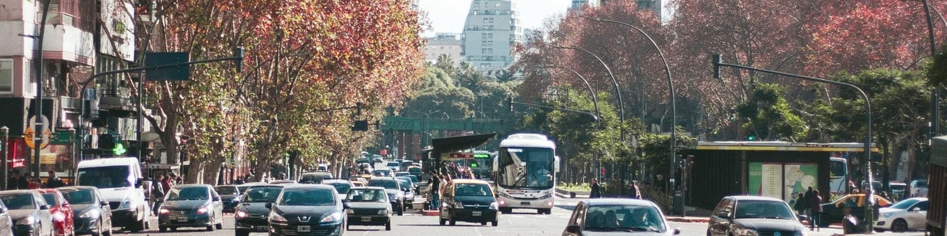 Plaza Italia in autumn.