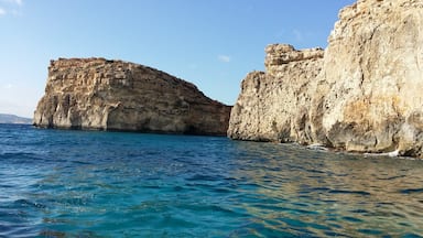 Beautiful rocks and crystal sea in Comino, Malta