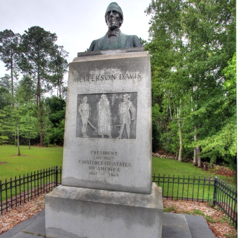 While driving down I-75 to Florida you may want to stop at this small county park. It is the location where the only Confederate president was captured by Union soldiers. 
Some info:
Jefferson Davis Memorial Historic Site is a 13-acre state park located in Irwinville, Georgia that marks the site where Confederate President Jefferson Davis was captured by Union Army forces on May 9, 1865. 
The museum features Civil War weapons, uniforms, artifacts and exhibits about Davis and the Confederacy.