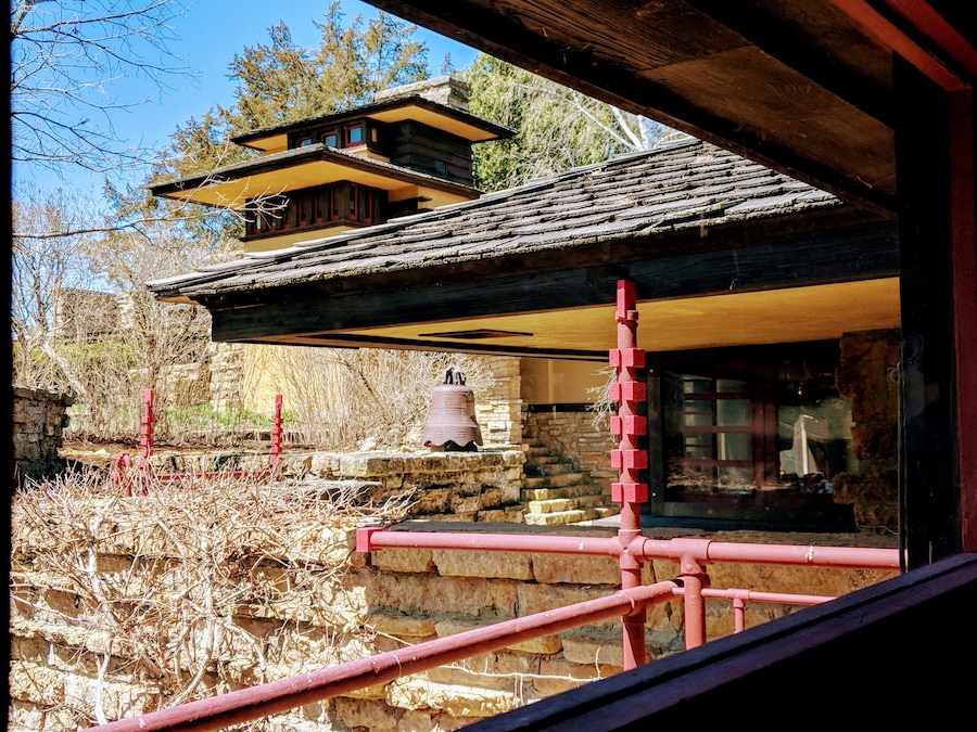 The view from Frank Lloyd Wright's studio at Taliesin in Spring Green, Wisconsin. It s an amazing home tour (2 hours) of appreciating nature and beauty. #lifeatexpedia.com