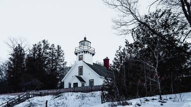 Mission Point lighthouse in winter time!!