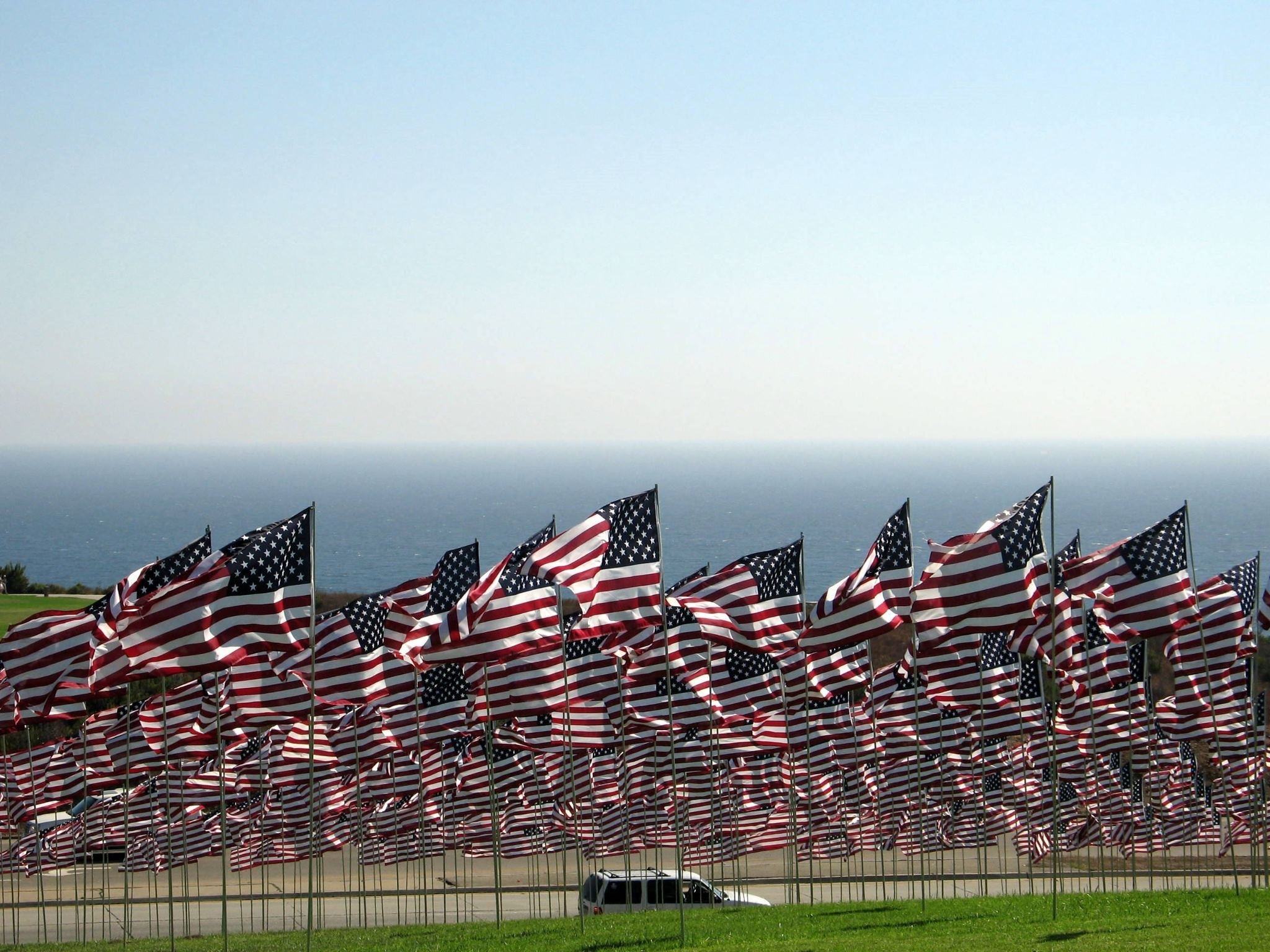 In 2008, I entered my freshman year at Pepperdine University.  That year, one of my most beloved traditions began in the creation of what is now a #localgem of Malibu.  Each September, Pepperdine University honors the men and women whose lives were lost on September 11, 2001 with the "Wave of Flags."  One full size flag is flown for each individual who lost his or her life.  They are represented by home country (which is hard to see in this picture as most were American).  However, if you get a chance to walk through the flags, you'll notice flags from dozens of countries.