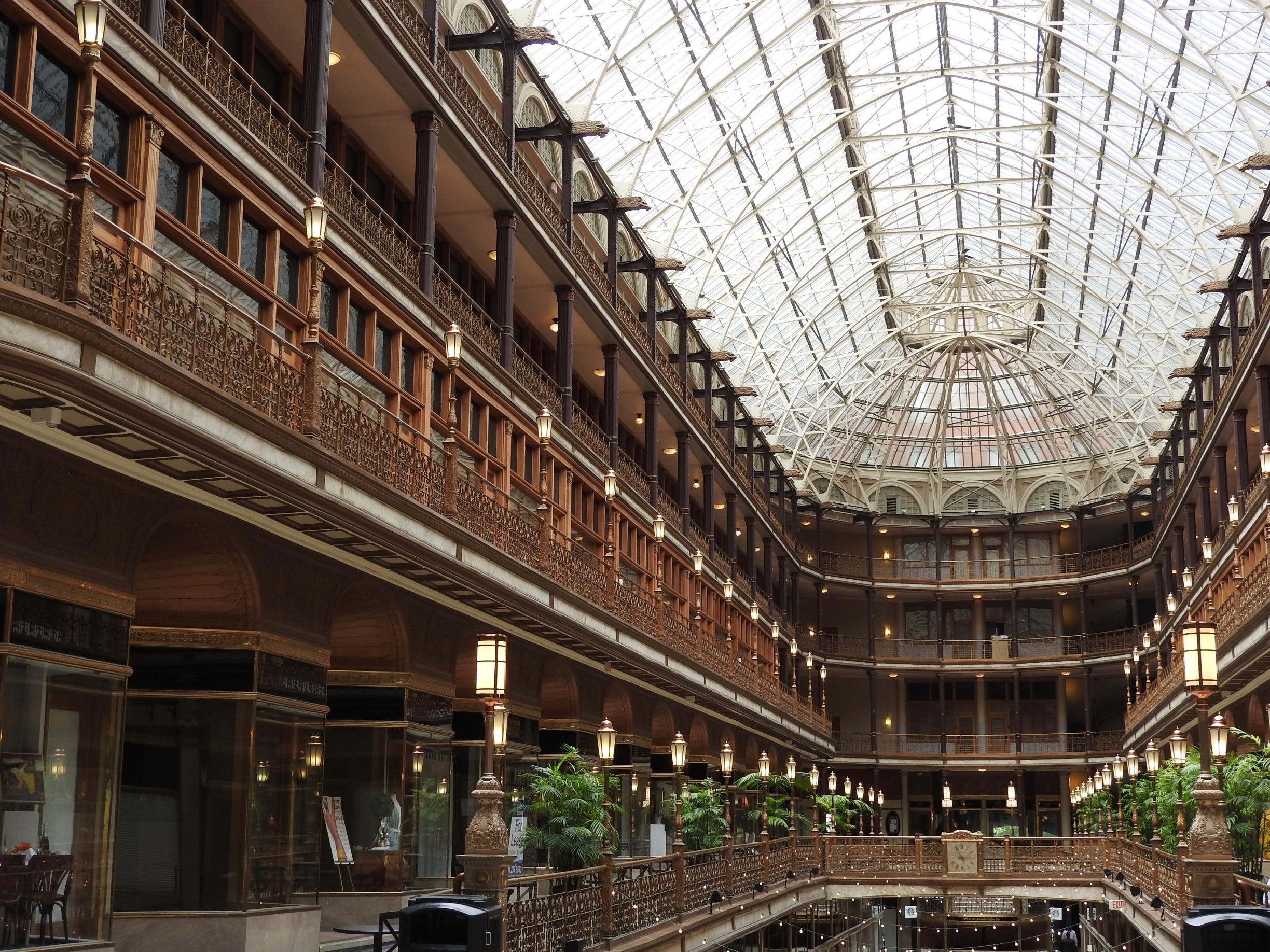 The Arcade in downtown Cleveland, Ohio, is a Victorian-era structure of two nine-story buildings, joined by a five-story arcade with a glass skylight spanning over 300 feet, along the four balconies. Wikipedia

#Cleveland #skylight
#TroveOnTuesday #Trovember
