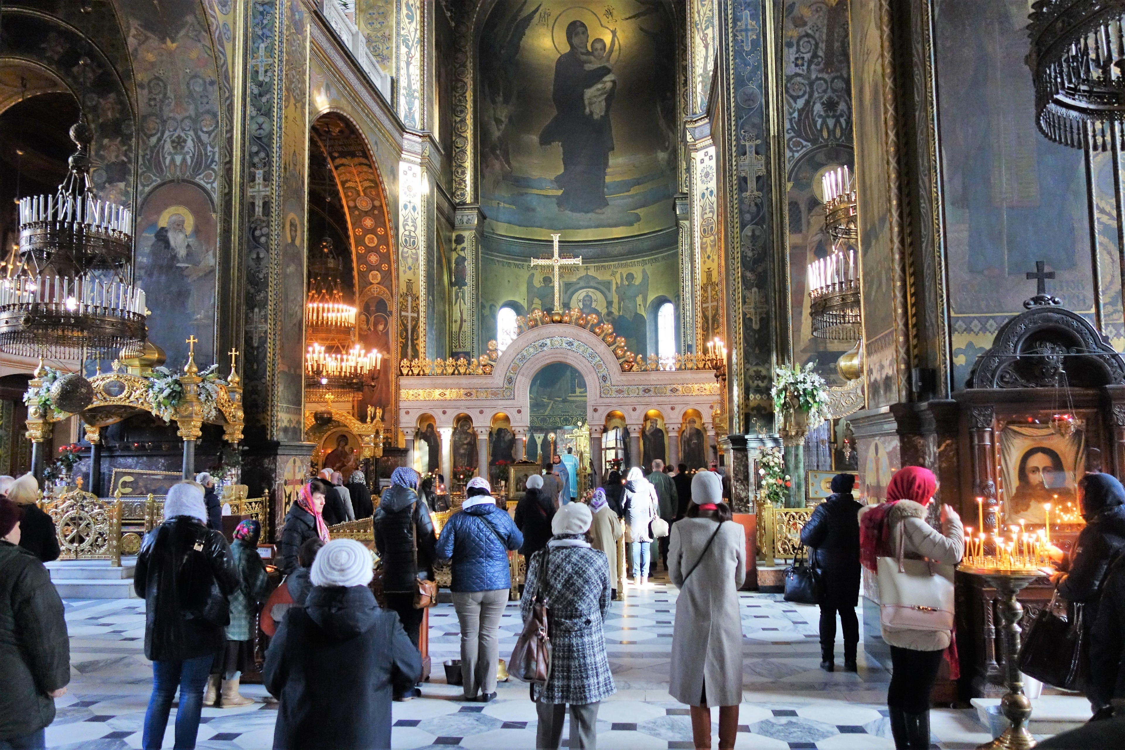 The Saint Vladimir Cathedral has a warm and beautiful interior.