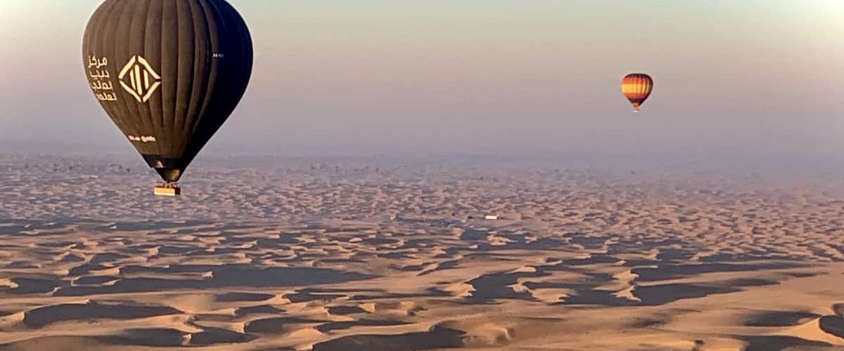 Flying over the Dubai desert.