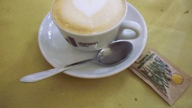 My last cup of true Italian cappuccino in Busseto, Italy, after visiting Verdi's home.