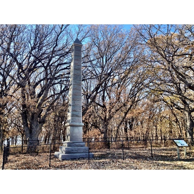 Dedicated to settlers who lost their lives during the Dakota War of 1862.