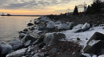 Lake Superior... Lighthouse and lift bridge.