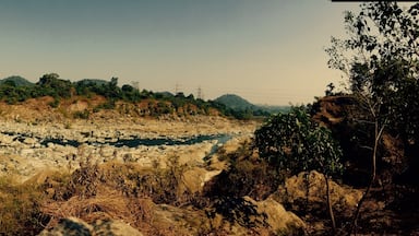 Panorama of the maithan dam along with the river terrain