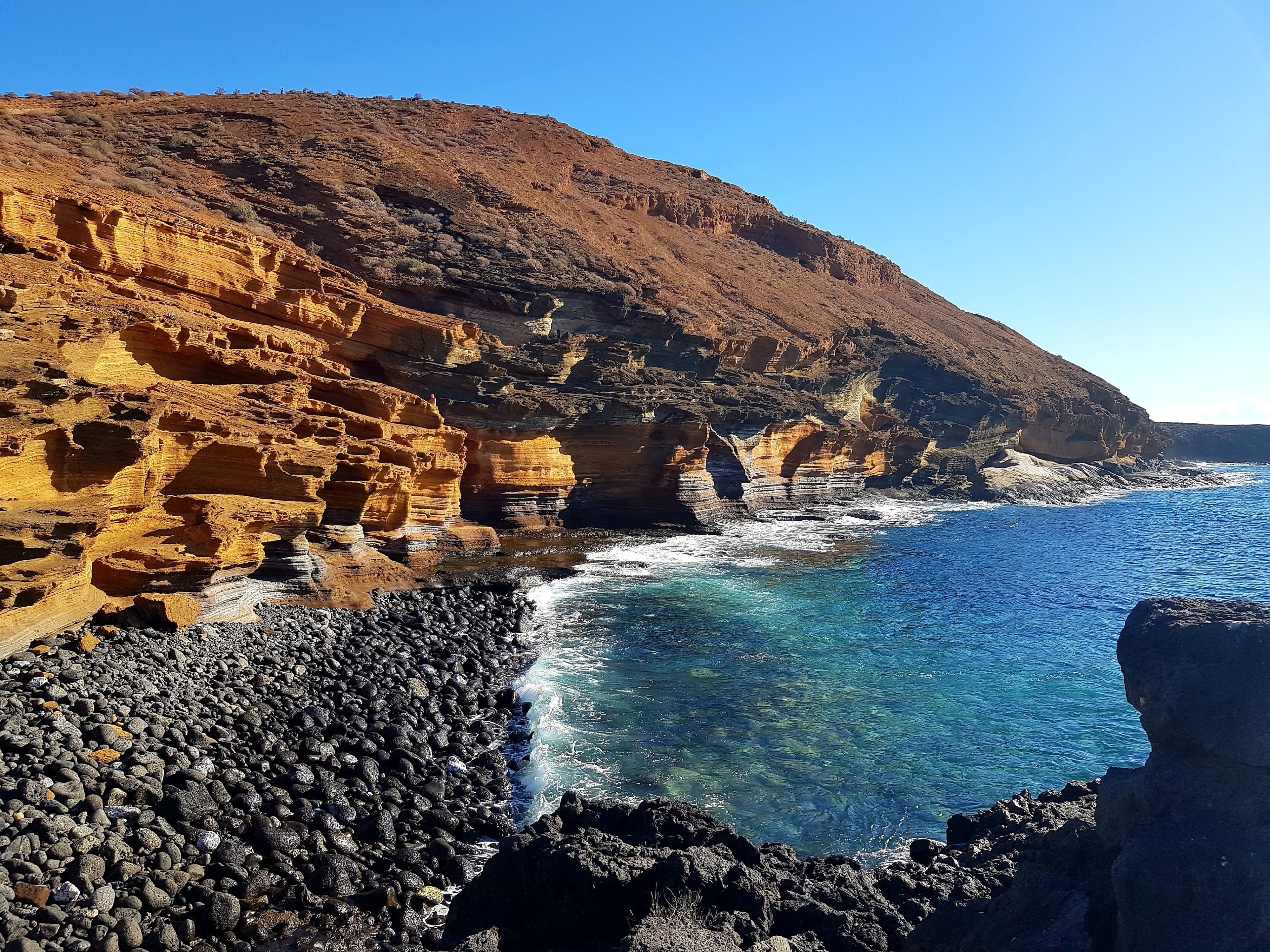 After many trips to the beautiful island of Tenerife I finally got to visit Costa del Silencio where this ' beach ' is located. We were lucky to be blessed with clear blue skies and crystal clear water to view this natural beauty.
