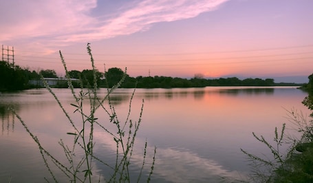 value: "The West Twin river flows through Shoto falls  to the west side of the city of Two Rivers and into Lake Michigan.  This was taken at dawn as the sun is starting to set on the horizon.  Th3 Golden Hour."
