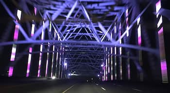 Neat way to drive into Corpus Christi, the bridge is much more illuminated in the distance. Other odd thing is all of the oil industry lights blink at the same time and there are thousands of them. Very cool. 
