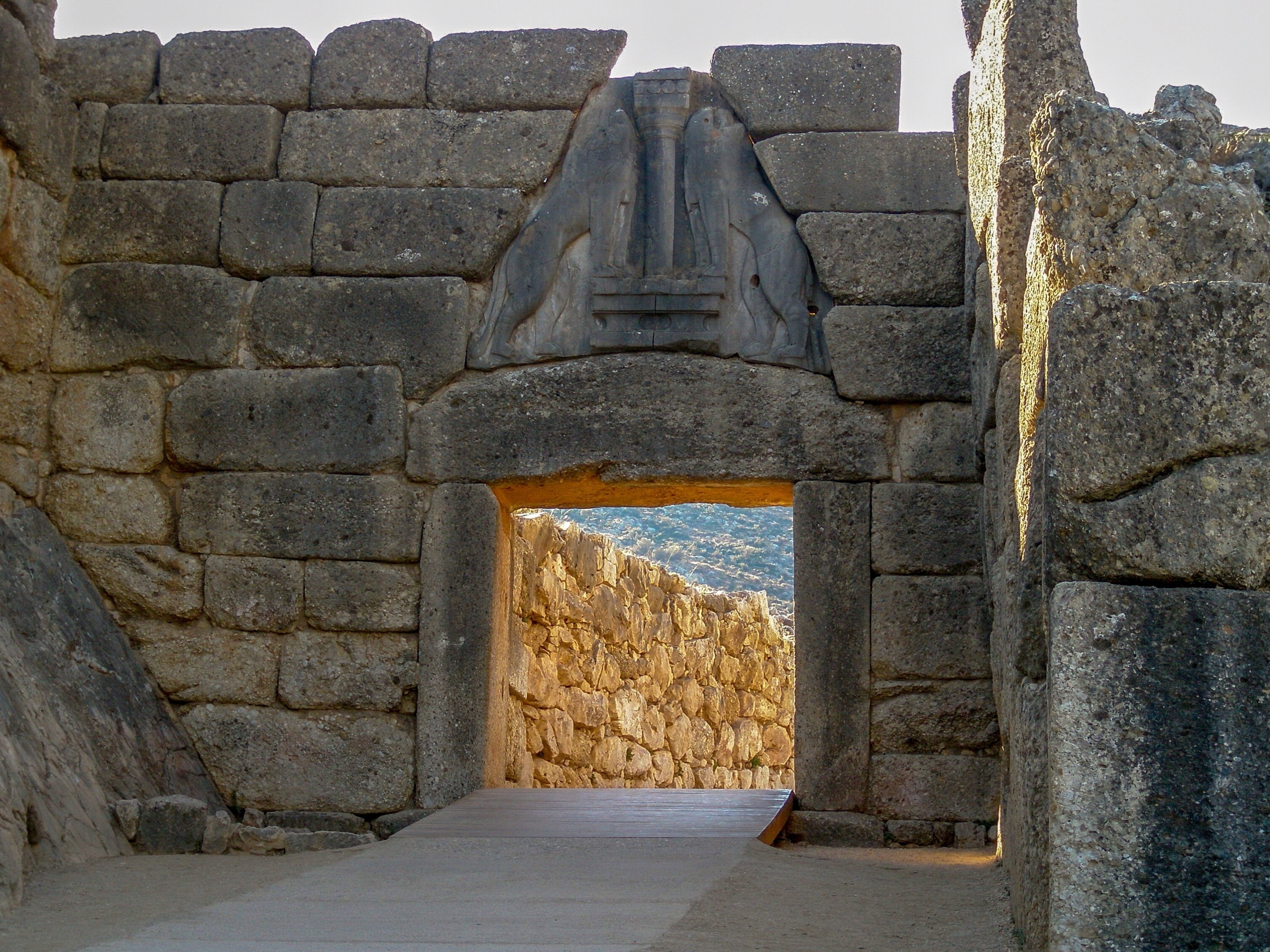 The Lion Gate @ Mycenae, Greece (Sep 2006): erected in the 13th century BC, this was the entrance to the Mycenaean Citadel.