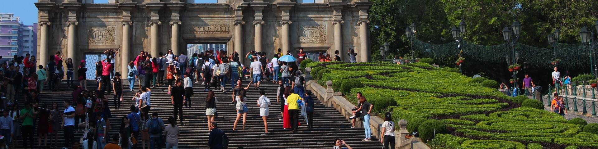 The Ruins of St. Paul's. Right in the middle of Macau Peninsula where most of the tourist attractions are located. #TroveOn
It's basically the front side of the church that's standing alone like a wall. There are still other parts of the church that remains and well-maintained as you walk through the ruined wall. They're mostly at the basement part. #InStone