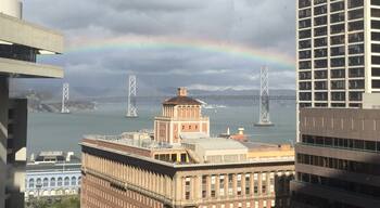 Cool rainbow over the Bay Bridge