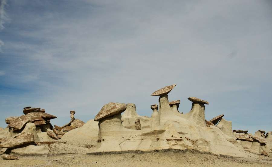 Wandering around in the Bisti De Na Zin Wilderness turns up a lot of interesting formations, there are acres and acres of formations like this