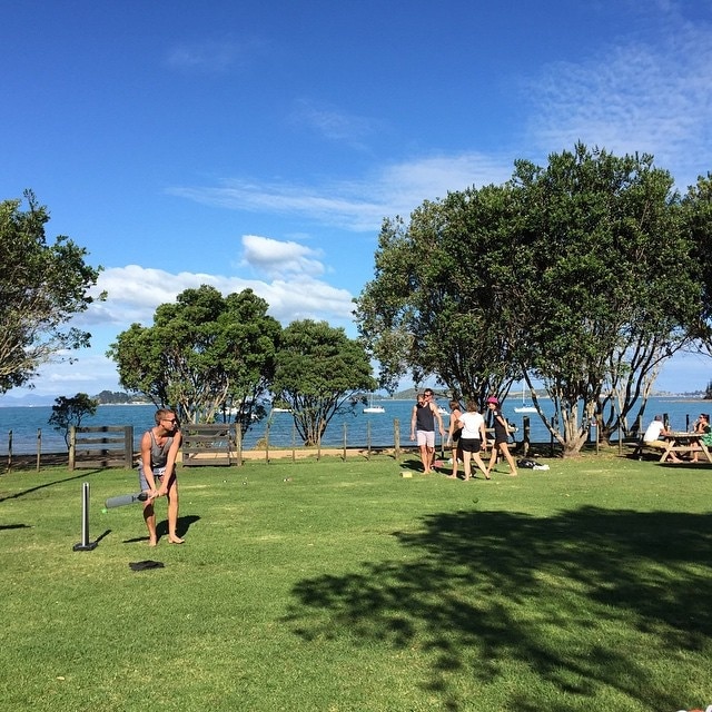 Want to play cricket at a winery next to the beach? Head to Man O War Vineyard at the eastern end of Waiheke Island, near Auckland. The wine is great and they have platters too! http://www.theglobalcouple.com/wonderful-waiheke-island-auckland/