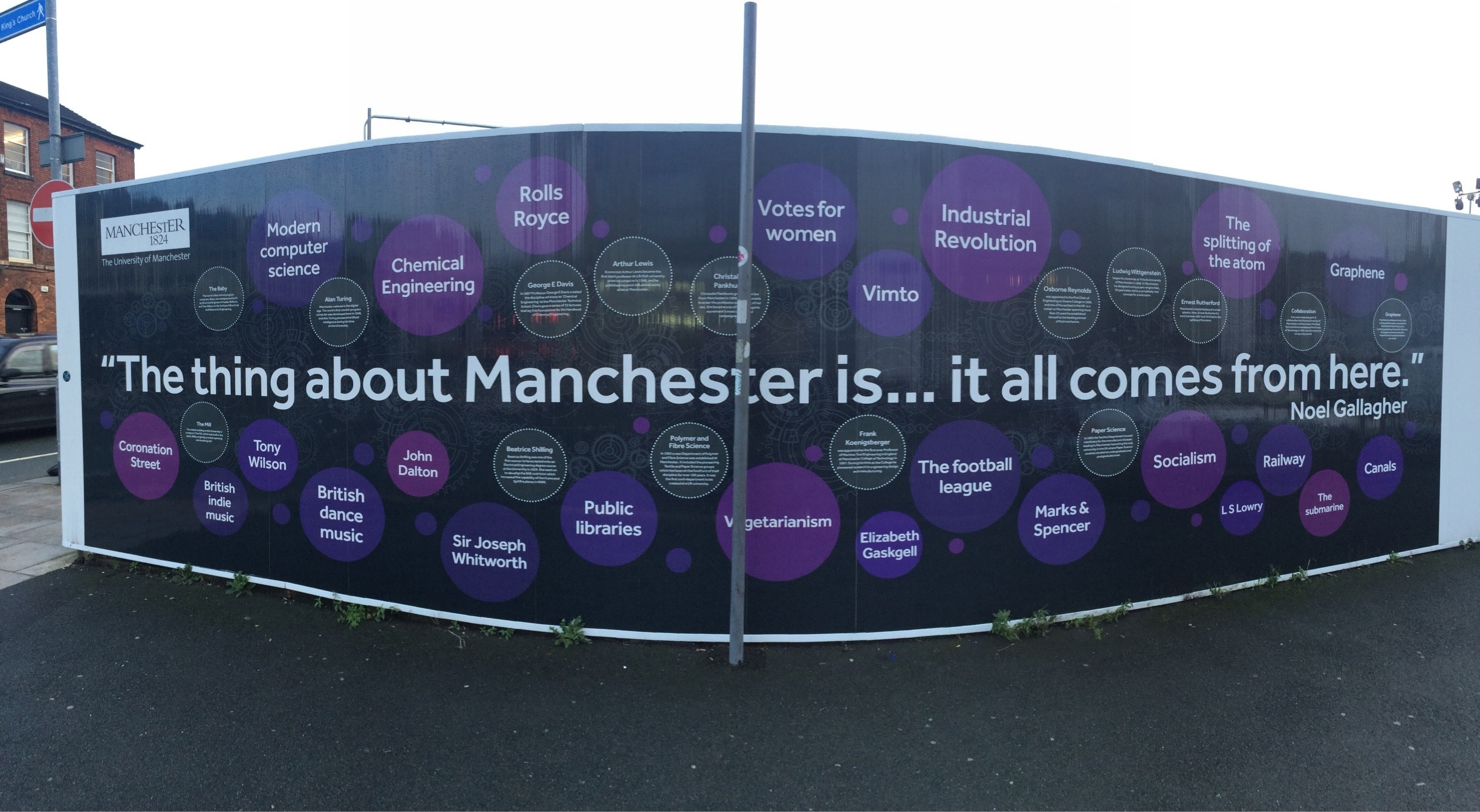 Great display of Manchester firsts at one of the University's building sites. 