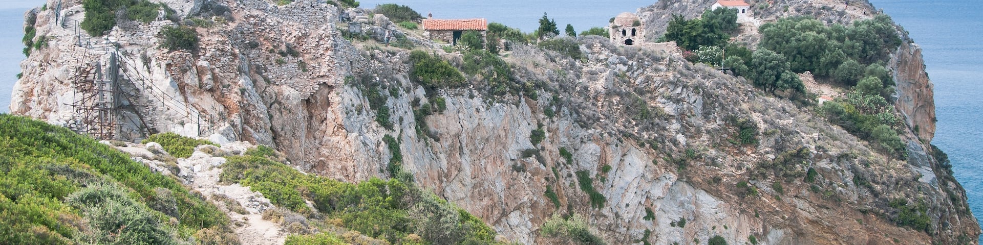 Skiathos (Greek: Σκιάθος) is a small Greek island in the northwest Aegean Sea. Skiathos is the westernmost island in the Northern Sporades group, east of the Pelion peninsula in Magnesia on the mainland, and west of the island of Skopelos.