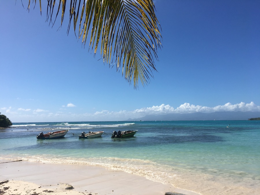 One of the many incredibly beautiful beaches of French Caribbean island Guadeloupe.