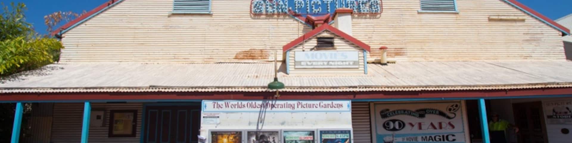 Sun Pictures is the world’s oldest operating open-air picture gardens.
Don’t expect anything glam here, this is total Broome style, sitting on some deck chairs or lying on the grass of the tropical garden gazing up at the big screen.