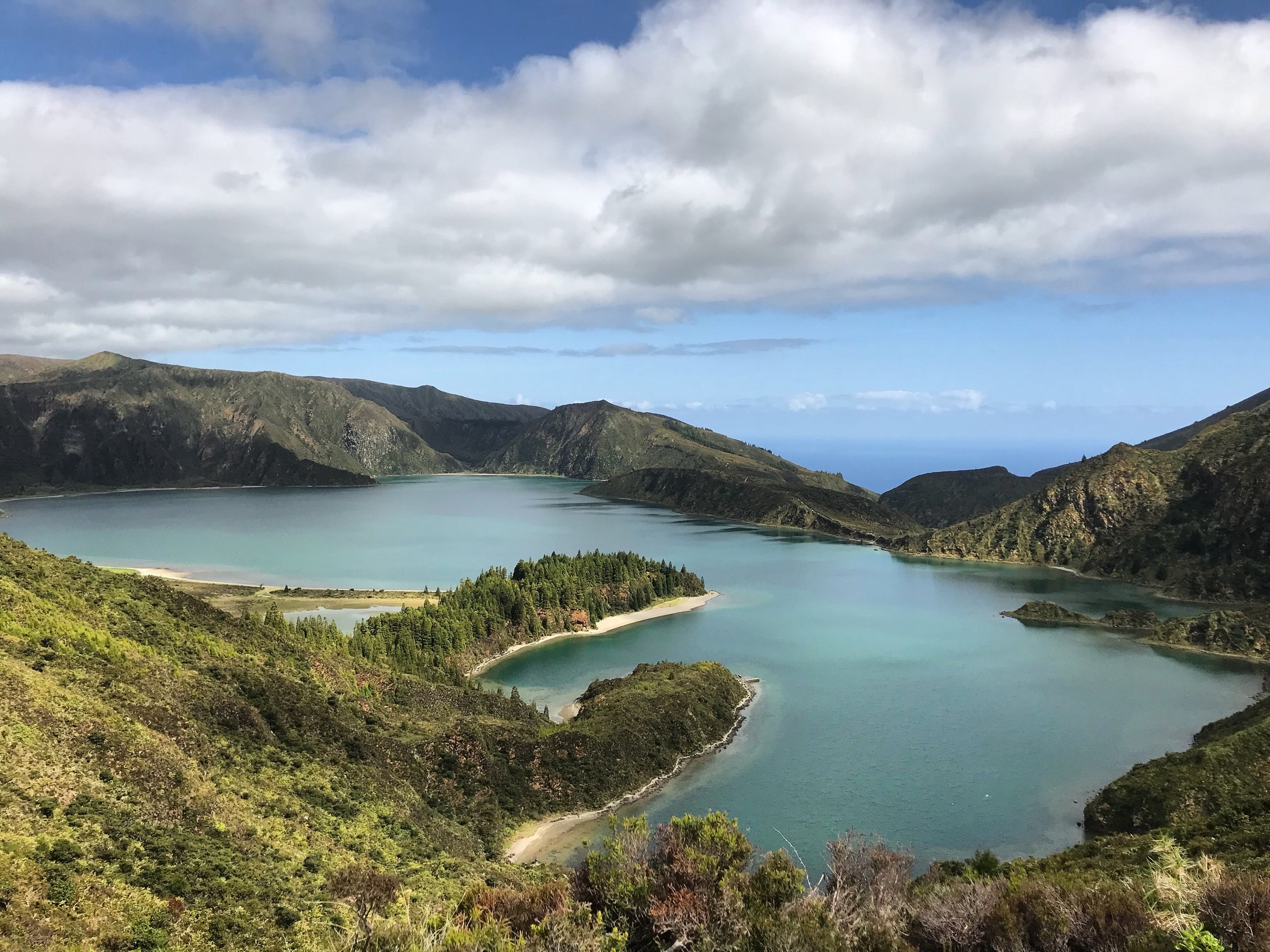 Lagoa Do Fogo Crater Lake Within The Agua De Pau Massif