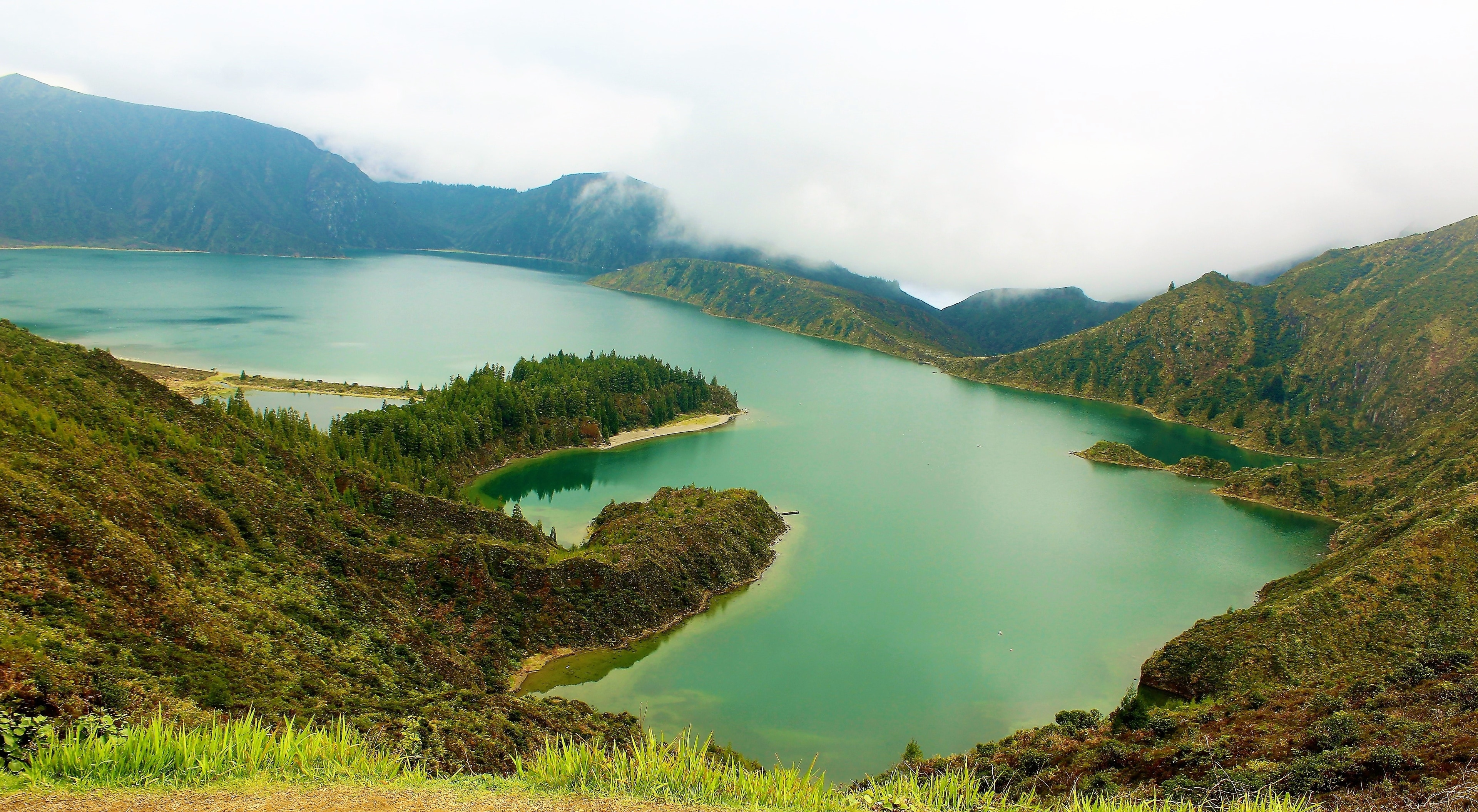 Lagoa do Fogo is a crater lake within the Agua de Pau Massif