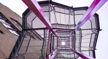 Pink spiral staircase