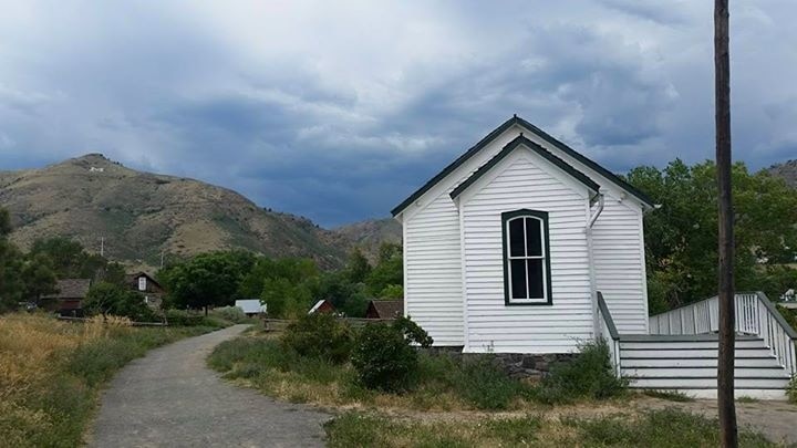 Guy Hill school house in Clear Creek History Park, Golden, CO.  If you peek in the windows the desks are set up like there's still students