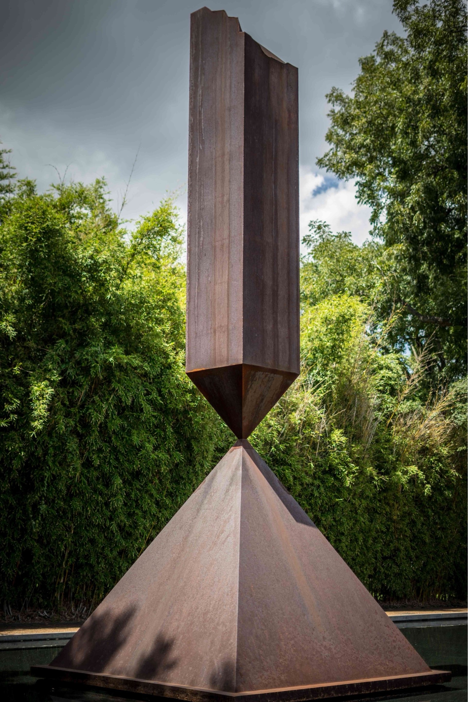 Outside of the Rothko Chapel is this sculpture, Broken Obelisk, and a reflection pool dedicated to Dr. Martin Luther King Jr.