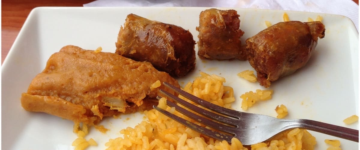 Pasteles, arroz con gandules y longaniza!