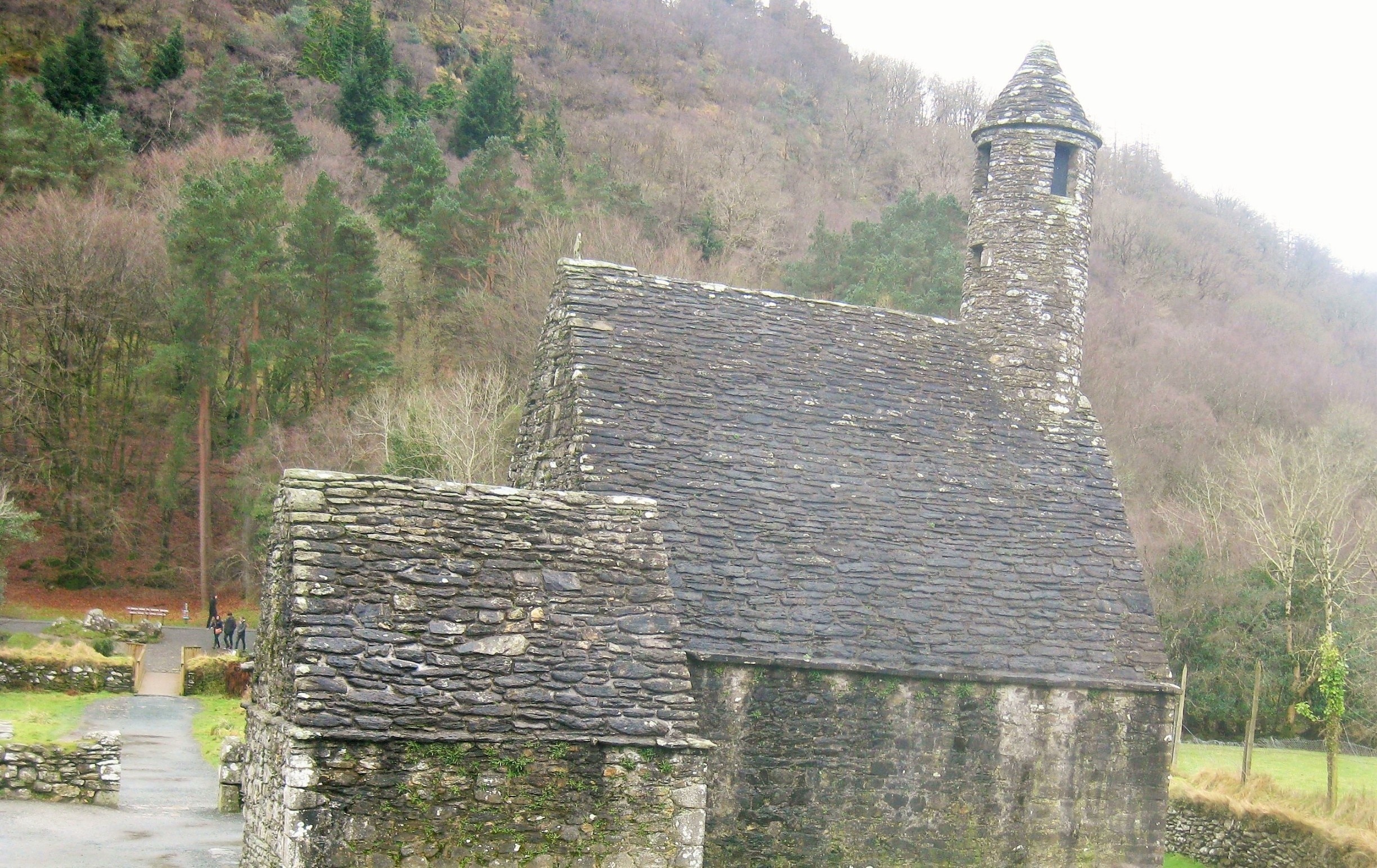 we booked a one day trip out of Dublin, the views across Irish countryside are impossible to forget. Glendalough  means glen of two lakes and is a glacial valley. in the picture Saint Kevin's Church. rent a car or book a tour and pass by it is amazing 